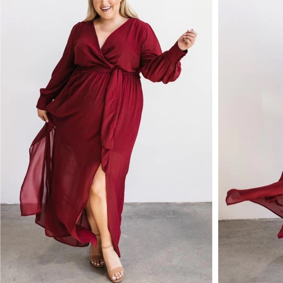 Baltic Born Celine Maxi Dress - Wine Red 3XL - Picture 2 of 15